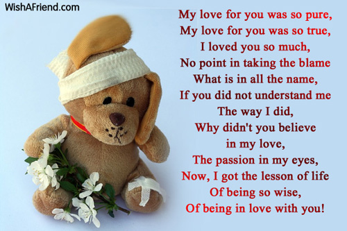 sad love poems for him