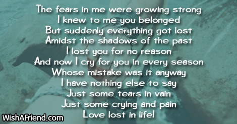 lost love poems that make you cry