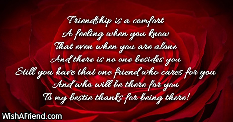 Friendship is a comfort A feeling, Cute Message For Friends