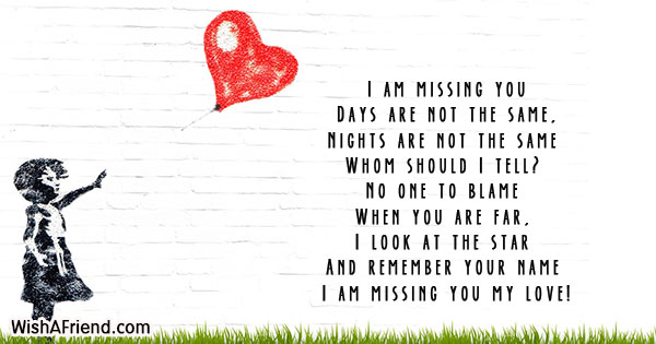 I Miss You Poems For Boyfriend