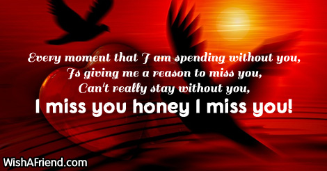 Image Of I Miss You With Red Hearts
