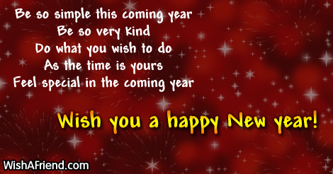 Be so simple this coming year, New Year Wishes