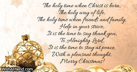 The holy time of Christmas , Christmas Poem For Church