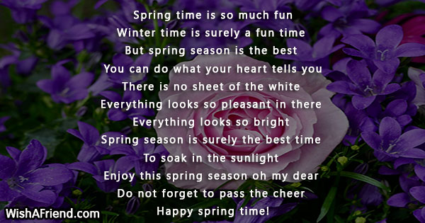 Spring Time Is So Much Fun Spring Poem