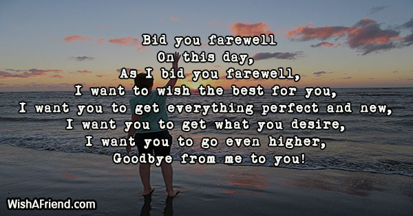 Bid you Farewell Poem