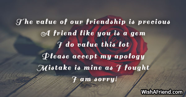 sorry friend messages