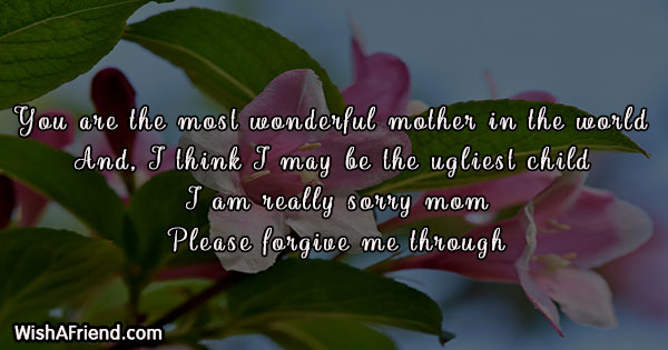 You Are The Most Wonderful Mother I Am Sorry Message For Mom