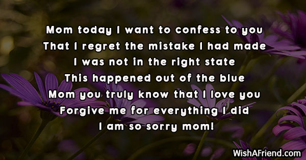 I Am Sorry Messages For Mom