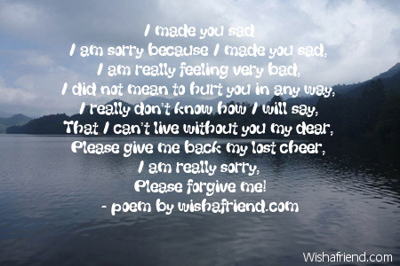 u hurt my feelings poem