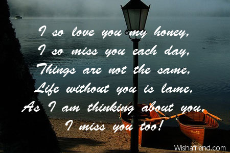 I so love you my honey,, Thinking Of You Message For Her