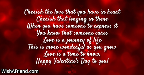 Cherish the love that you have, Happy Valentine's Day Quote